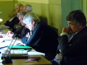 Jury podczas II etapu (od prawej): Eugene Indjic, Laszló Baranyay Alexander Jenner, Juliusz Adamowski, Aleksiej Orłowieck, Andrzej Jasiński. Fot. Maciej Szwed.